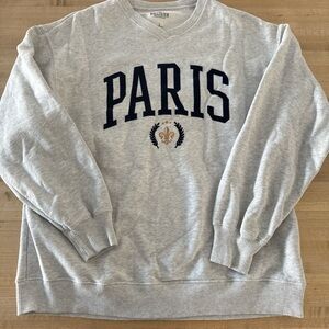 Hollister Light Gray Paris Crewneck Sweater